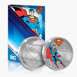 Colección oficial de monedas de Superman bañadas en plata .999 de DC Comics